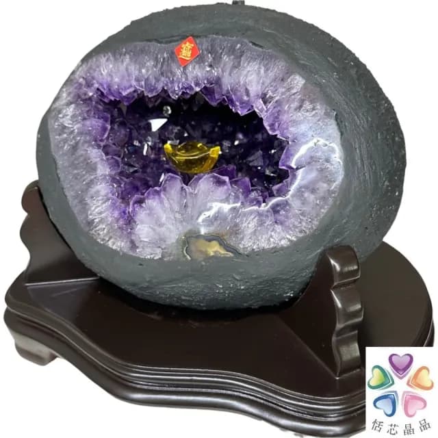 【恬芯晶品】S74精選烏拉圭紫晶洞4.05KG錢袋子(圓洞聚財招財貴人開運風水帝王紫水晶新居禮物補財庫聖誕節)
