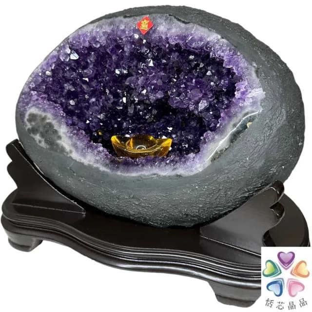 【恬芯晶品】S75精選烏拉圭紫晶洞5.6KG錢袋子(圓洞聚財招財貴人開運風水帝王紫水晶新居禮物補財庫聖誕節)