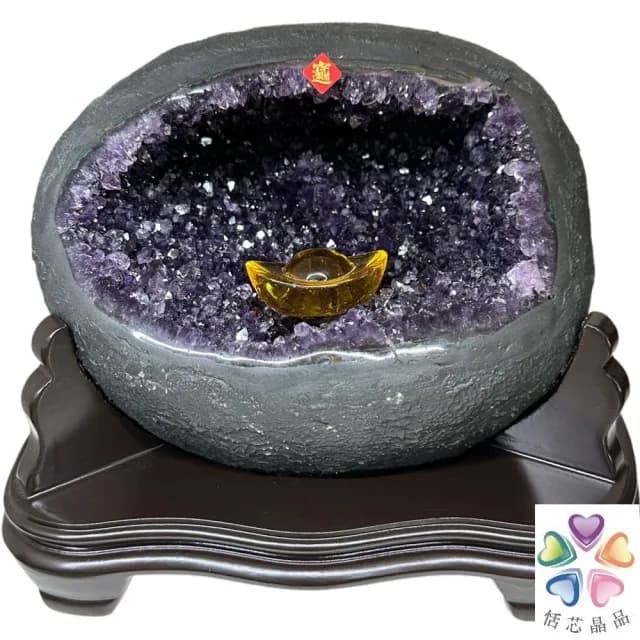 【恬芯晶品】S72精選烏拉圭紫晶洞5.2KG錢袋子(圓洞聚財招財貴人開運風水帝王紫水晶新居禮物補財庫聖誕節)