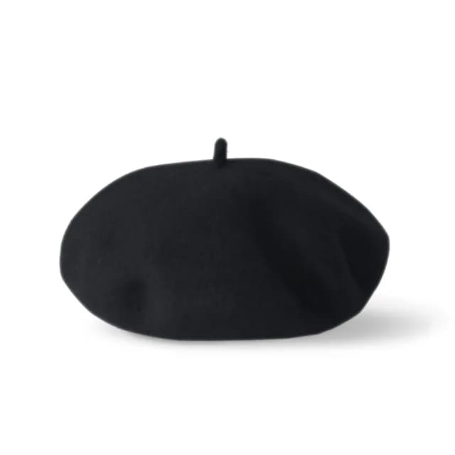帽子 復古 貝雷帽 毛帽 軍帽 畫家帽 經典潮流 休閒 生日禮物 交換禮物 男生 女生 -暗夜黑(帽子 貝雷帽)
