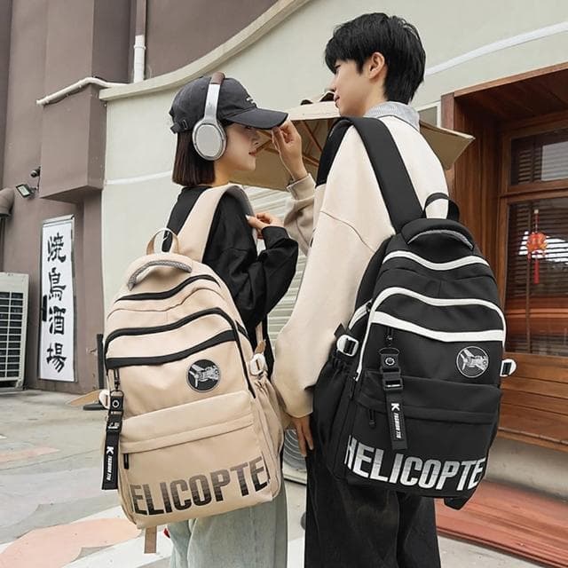 【ANTIAN】大容量多用途潮流男女學生書包 休閒旅行情侶雙肩包 帆布後背包(母親節禮物)