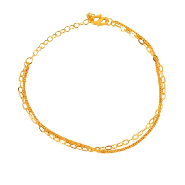 【福西珠寶】雙11黃金手鍊 雙倍小圈雙層手鍊(金重0.69錢正負0.03錢)