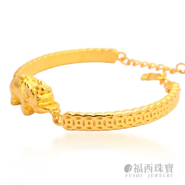 【福西珠寶】雙11黃金手鍊 一排古錢貔貅黃金手環(金重1.93錢正負0.03錢)
