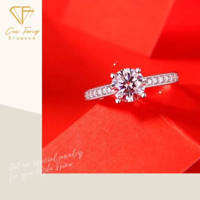 【CF鑽飾】女戒 莫桑鑽《溺愛》(1克拉 雙11限定  戒指 鑽戒 禮物 求婚 生日)