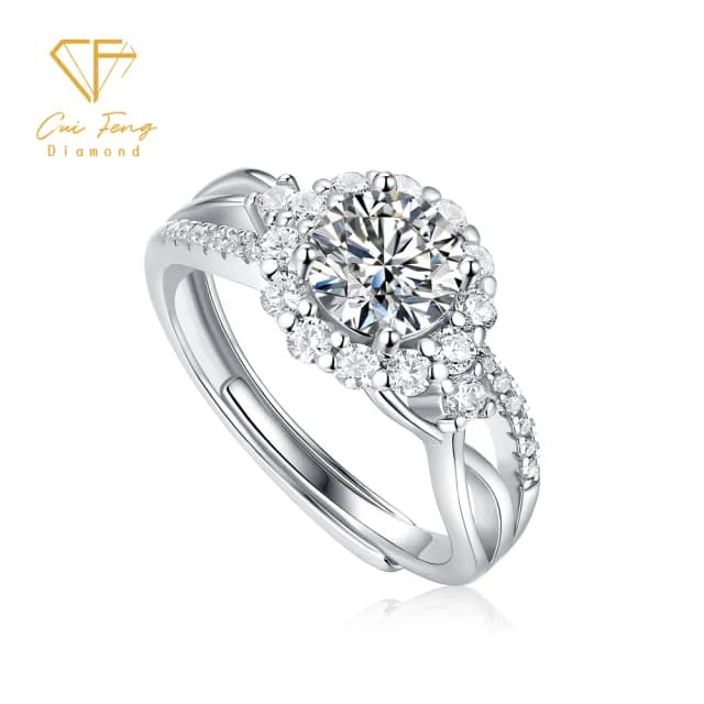 【CF鑽飾】女戒 莫桑鑽《共度一生》(1克拉 雙11限定 戒指 鑽戒 禮物 求婚 生日)