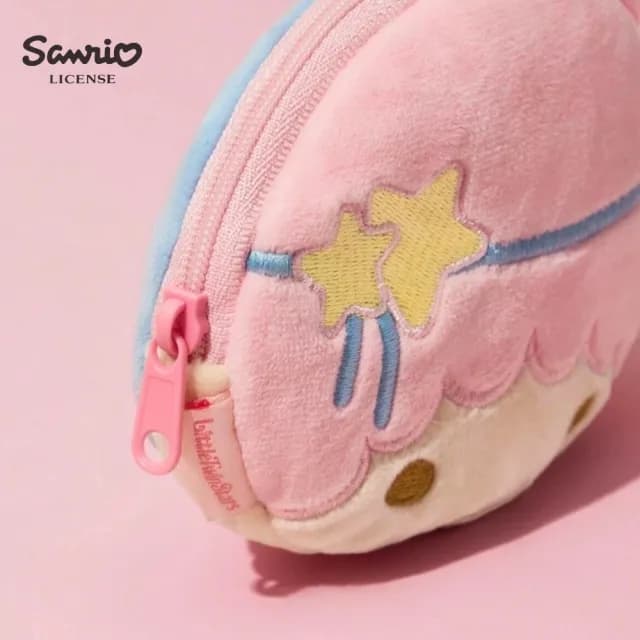 【SANRIO 三麗鷗】KiKiLaLa雙子星正版授權雙面毛絨零錢包耳機包吊飾鑰匙圈(閨蜜女兒女友老婆聖