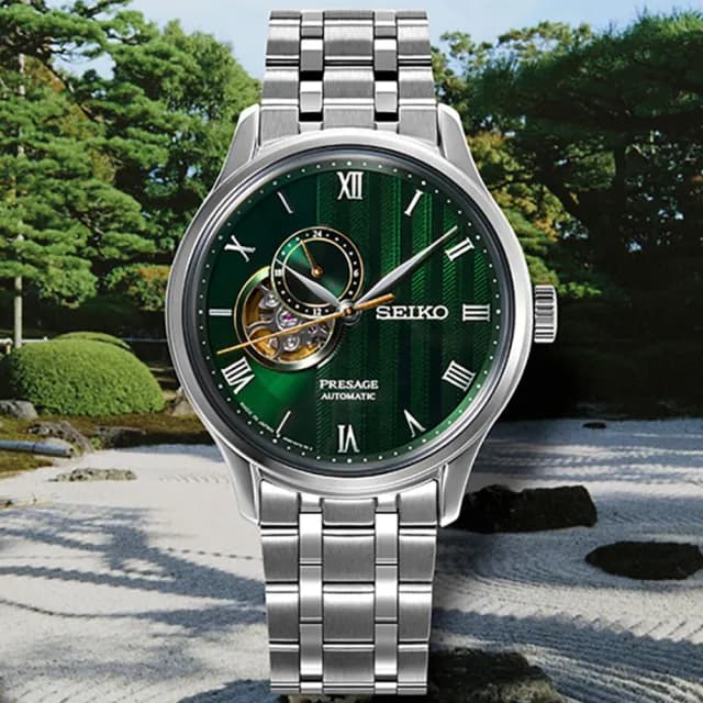 【SEIKO 精工】PRESAGE系列 日式庭園機械腕錶 / 41.8mm 父親節 禮物 送禮 推薦(SSA463J1/4R39-00W0G)