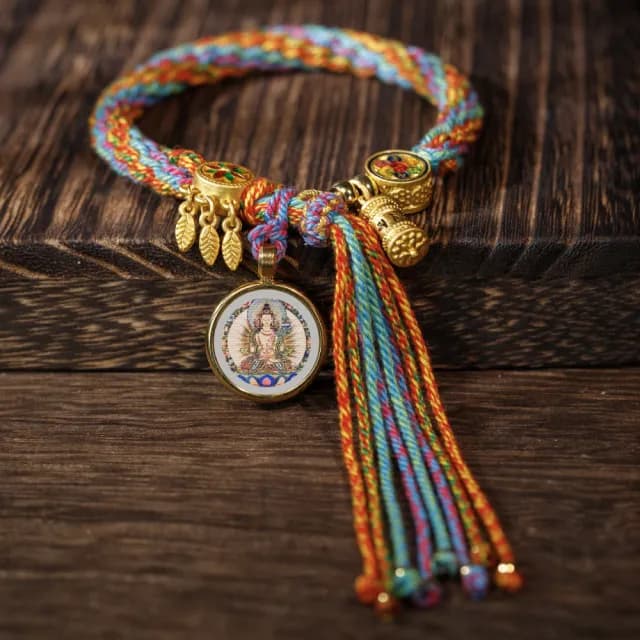 【MoonDy】雙11 手繩 編織手繩 手鍊 六字真言手鍊 手工編織 民族風 八大守護神 出入平安 招財納