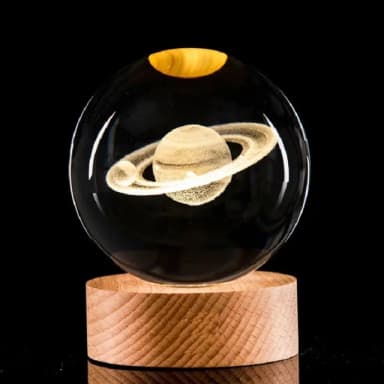【A-ONE 匯旺】土星 宇宙 水晶球 小夜燈 床頭 臺燈 臥室睡眠燈 禮品畢業小禮物 檯燈 暖光床頭燈