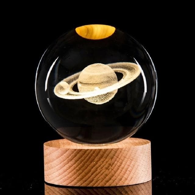 【A-ONE 匯旺】土星 宇宙 水晶球 小夜燈 床頭 臺燈 臥室睡眠燈 禮品畢業小禮物 檯燈 暖光床頭燈
