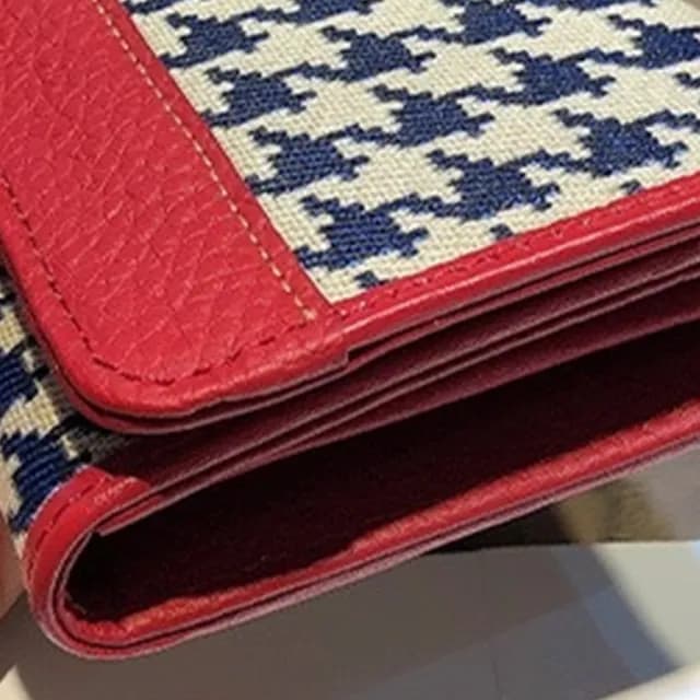 【LEEHER】雙11  長夾女/牛皮夾/精品錢包/招財錢包/帆布長夾/長款錢包/千鳥紋包包/皮
