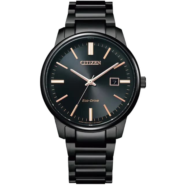 【CITIZEN 星辰】PAIR 光動能時尚 簡約黑鋼腕錶(BM7527-89E 禮物推薦)
