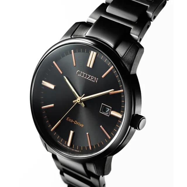 【CITIZEN 星辰】PAIR 光動能時尚 簡約黑鋼腕錶(BM7527-89E 禮物推薦)