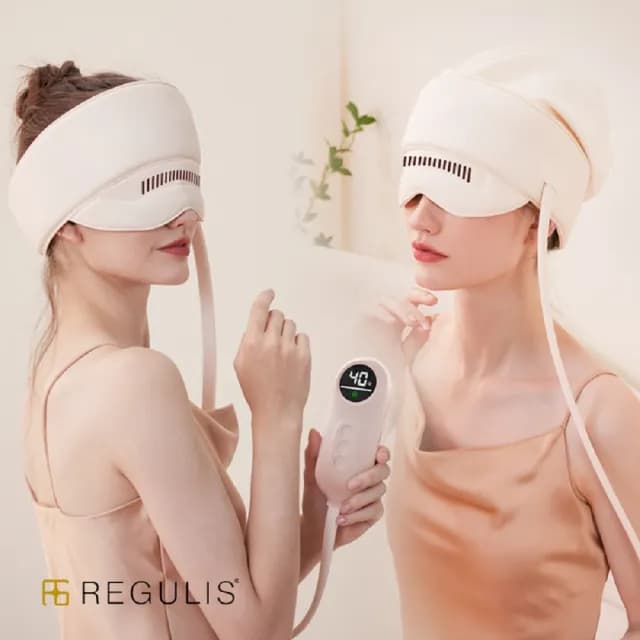 【日本 REGULIS】AI Plus升級款頭眼美顏舒壓按摩器/大全配GSN2402 米(頭部按壓 眼部 美顏機 / 母親節禮物)