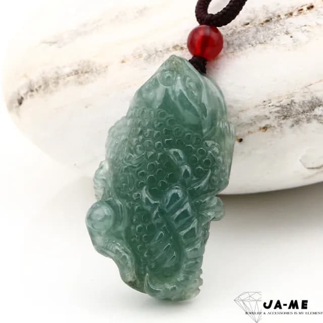【JA-ME】天然A貨翡翠冰種藍水五毒招財避邪玉墜(77購物節/禮物/現貨)