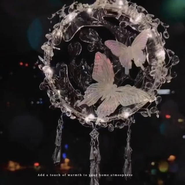 【水流舞蝶】DIY夢幻蝴蝶小夜燈材料包(床頭燈 手做 情人節 居家擺飾 禮物 掛件 掛飾 擺件 擺設 裝飾燈)