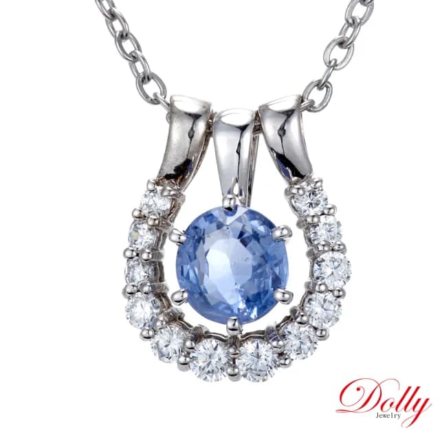 【DOLLY】情人節禮物 1.50克拉 天然藍寶石18K金項鍊(母親節 情人節 交換禮物首選)
