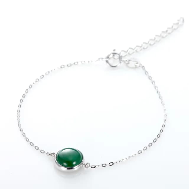 【DOLLY】18K金 緬甸陽綠翡翠K金手鍊(母親節 長輩送禮 交換禮物首選)