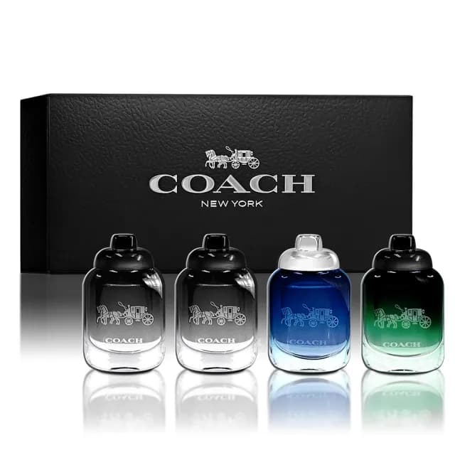 【COACH】男性迷香氛組小香禮盒 4.5MLX4入(時尚經典x2+藍調+都會 專櫃公司貨)