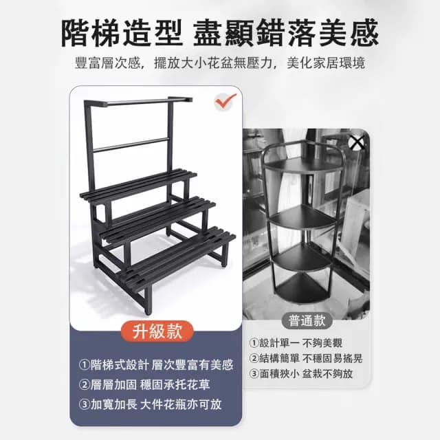 【優家】100cm兩層碳素鋼花架 防水防鏽 穩固承重(花架 植物架 盆栽架 花盆置物架 展示架)