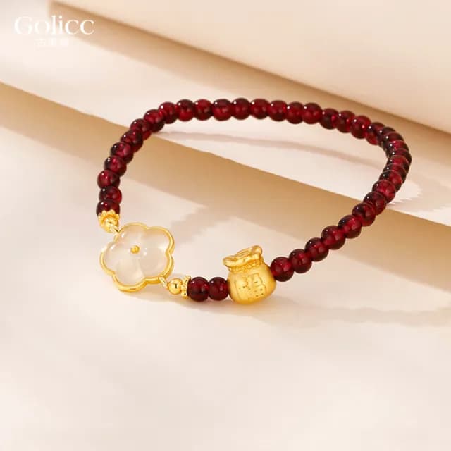 【Gulicc】小桃花 福氣 串珠手鍊(雙11 聖誕節 生日 手環 手繩 首飾 飾品 禮物)