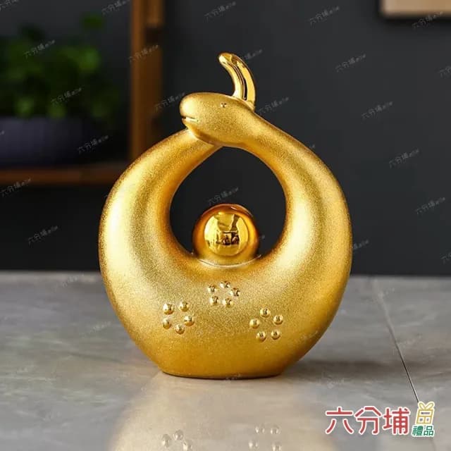 【六分埔禮品】【超值下殺】陶瓷愛心蛇年生肖擺飾-小款(春節擺飾過年新年快樂蛇年居家配件裝飾春節小物)