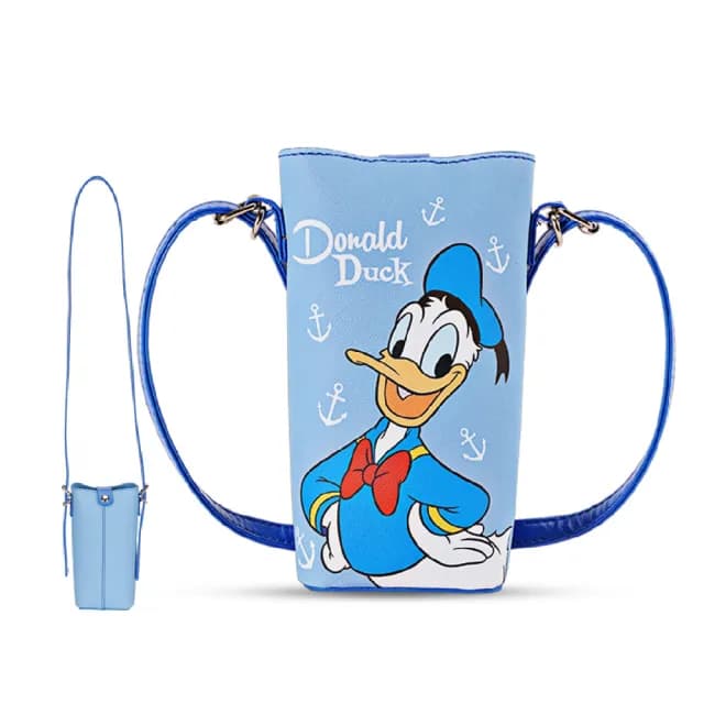 【Disney 迪士尼】情人節禮物 七夕 正版授權-MESUCA麥斯卡 唐老鴨萬用小廢包-冰川藍(手機袋、斜背袋、可愛 