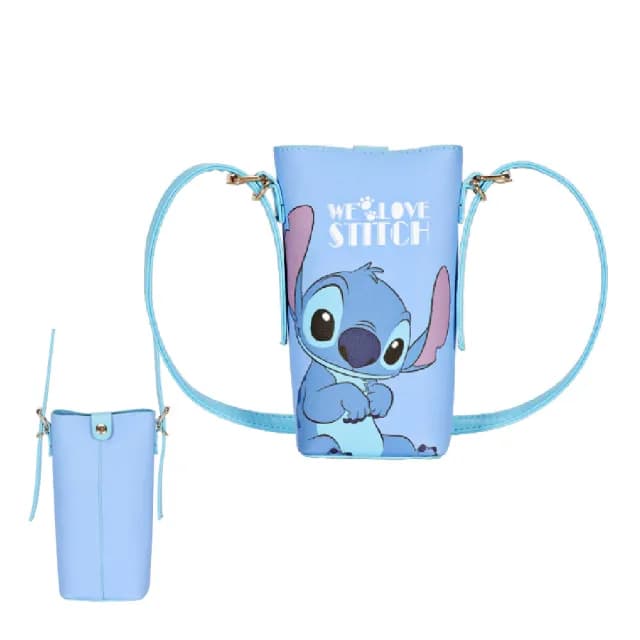 【Disney 迪士尼】父親節禮物 正版授權-MESUCA麥斯卡 史迪奇萬用小廢包-晴空藍(手機袋、斜背袋、可愛小包包