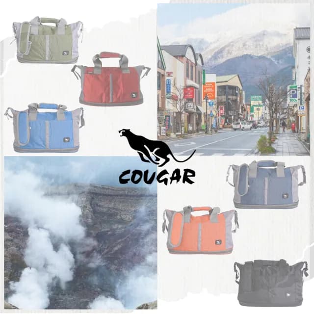 【COUGAR】情人節禮物 可加大 可掛行李箱 旅行袋/手提袋/側背袋(7037 橘紅色)