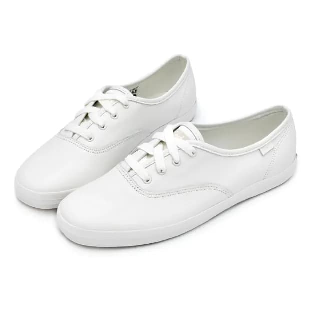 【Keds】CHAMPION 全新升級輕奢柔軟皮革休閒小白鞋-白(9234W112224)