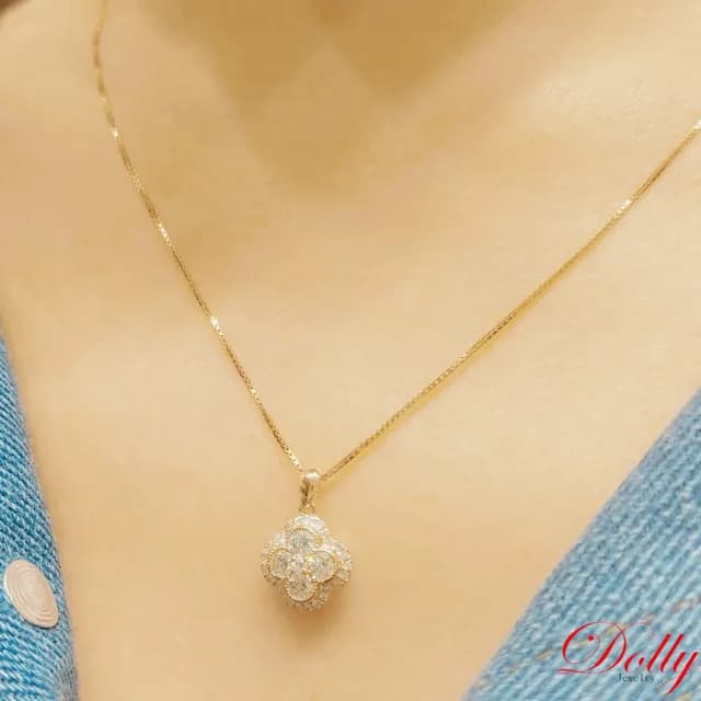 【DOLLY】0.60克拉 天然鑽石 F/VS2 18K玫瑰金鑽石項鍊-002(母親節 長輩送禮 交換禮物首選)