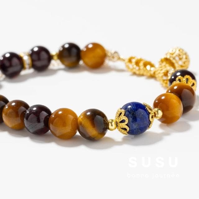 【SU SU】暮光水晶手鍊(虎眼石 石榴石 青金石 事業運 招財 轉運 能量 防小人 送禮 推薦)