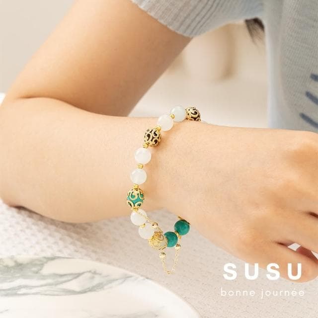 【SU SU】翠竹水晶手鍊(綠松石 海藍寶 紫水晶 事業運 招財 轉運 能量 防小人 送禮 推薦)
