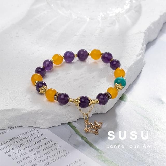 【SU SU】花樣水晶手鍊(紫水晶 綠松石 黃玉髓 事業運 招財 轉運 能量 防小人 送禮 推薦)