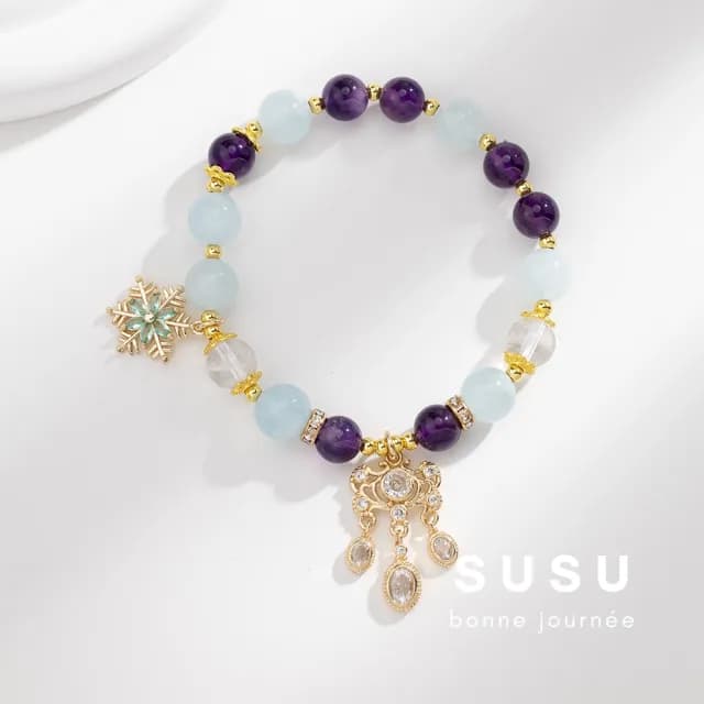 【SU SU】星河水晶手鍊(紫水晶 白水晶 海藍寶 事業運 招財 轉運 能量 防小人 送禮 推薦)