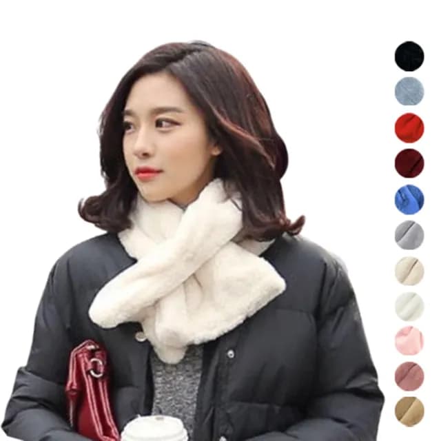 【橘魔法】窄版珊瑚絨毛絨圍脖(圍巾 新年 寒流 大人 小孩 親子款 配件 寒流 滑雪 保暖 交換禮物)