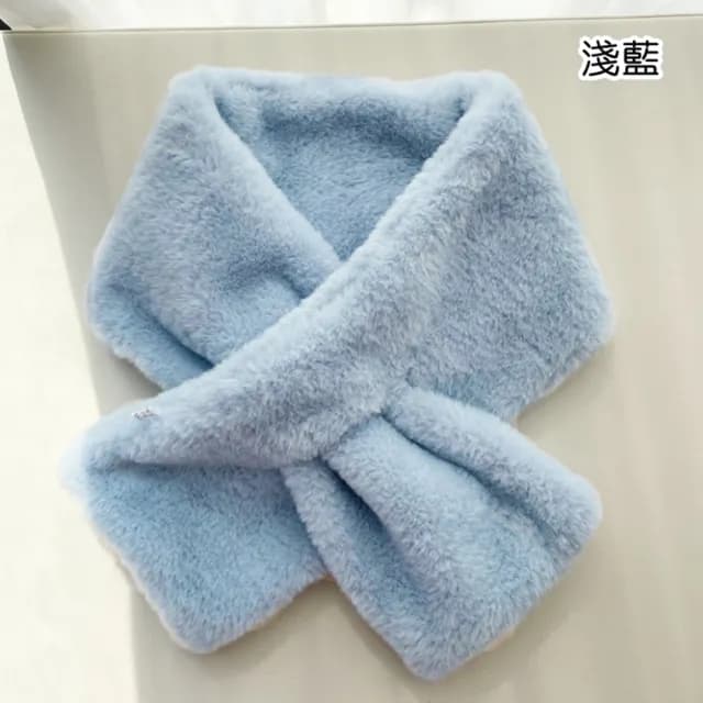 【橘魔法】窄版珊瑚絨毛絨圍脖(圍巾 新年 寒流 大人 小孩 親子款 配件 寒流 滑雪 保暖 交換禮物)