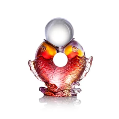 【琉璃工房 LIVING】雙魚轉如意 入厝禮/畢業禮物(畢業/禮品/典藏/水晶/琉璃/祝福)