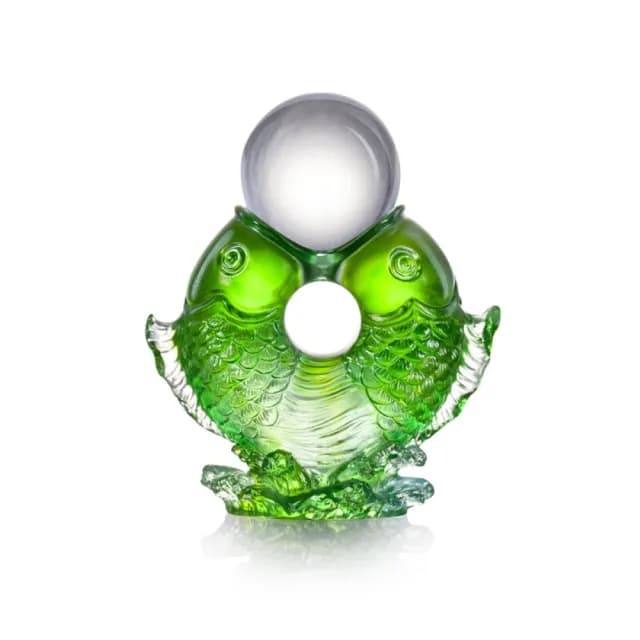 【琉璃工房 LIVING】雙魚轉如意 入厝禮/畢業禮物(畢業/禮品/典藏/水晶/琉璃/祝福)