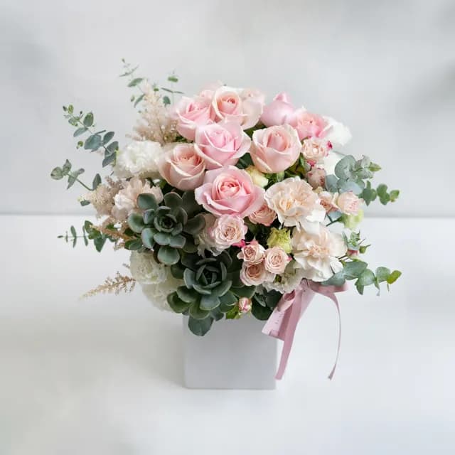 【CNFlower 西恩】粉霜 盆花(送禮/鮮花/居家擺飾/祝賀/開幕/升官)