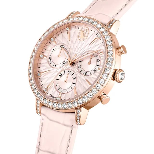 【SWAROVSKI 施華洛世奇】Matrix Tennis Chrono 計時手錶-36mm粉 雙11最低價(5698300)