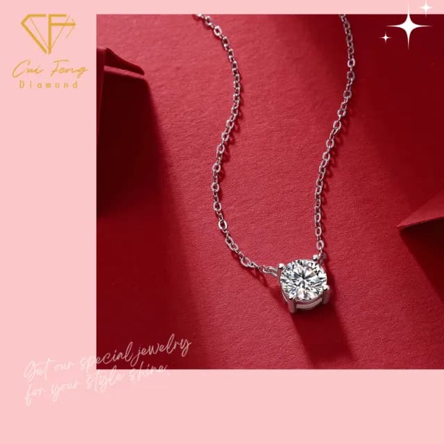 【CF鑽飾】項鍊 莫桑鑽《我心永恆》(1克拉 雙11限定 鑽石 項鏈 禮物 求婚 生日 生日)