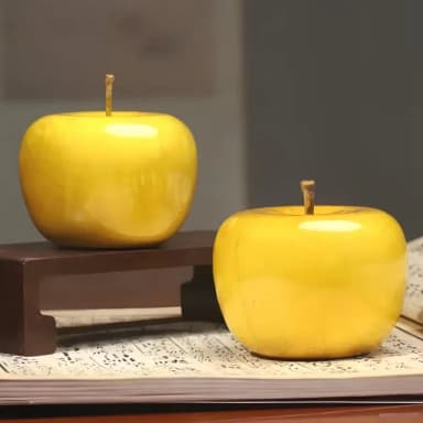 【開運擺飾】金絲楠木蘋果聚寶盆擺件-禮盒裝(木雕 陽宅風水 裝飾品 招財 搖錢樹 入厝禮 開業禮物 新年)