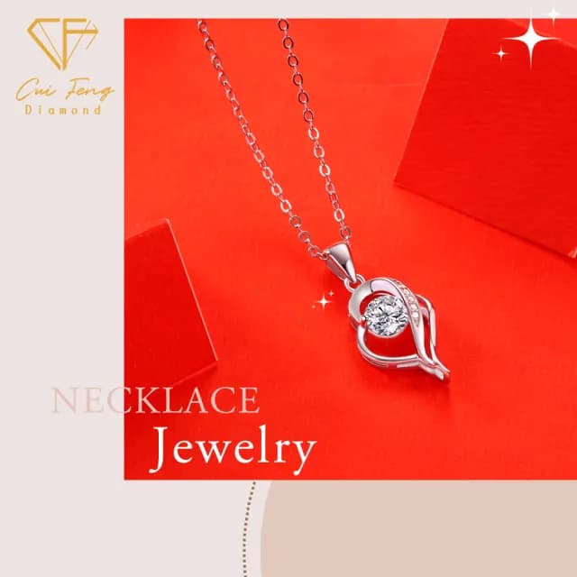 【CF鑽飾】項鍊 莫桑鑽《心弦》(50分 雙11限定 鑽石 項鏈 聖誕 交換禮物求婚 生日)