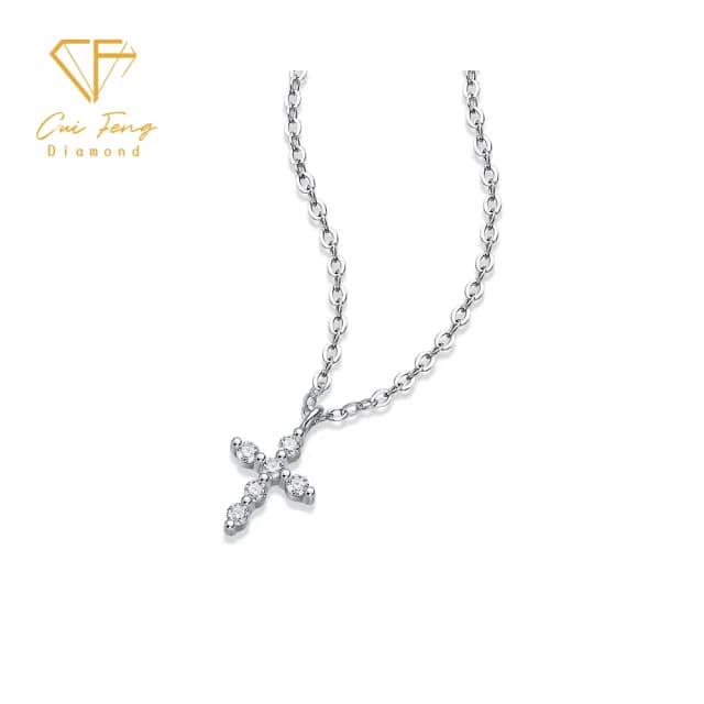 【CF鑽飾】項鍊 莫桑鑽《耶和華》(12分 十字架 項鏈 雙11限定 禮物 求婚 生日 生日)