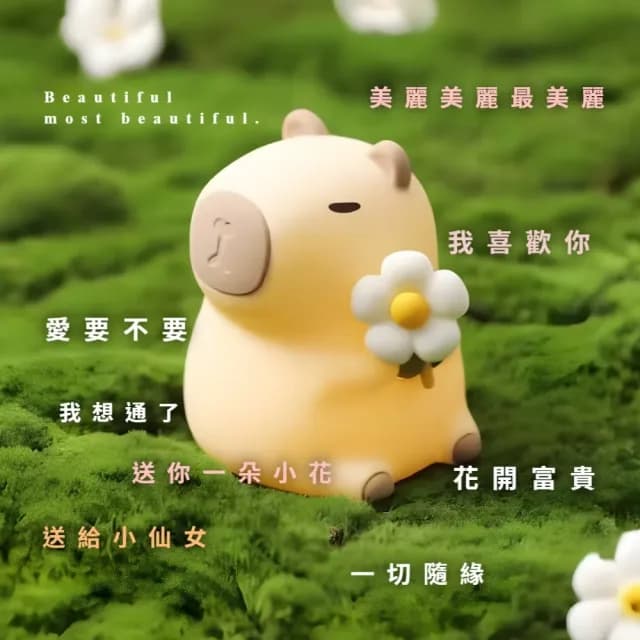 【可愛療癒】卡皮巴拉花朵拍拍燈(荷花 雛菊 水豚君 矽膠燈 床頭燈 氛圍燈 臥室 辦公室 交換禮物 小夜燈)