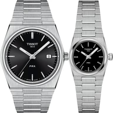 【TISSOT 天梭 官方授權】PRX系列復刻石英對錶 情侶手錶 520禮物 送禮(T1374101105100+T1370101105600)