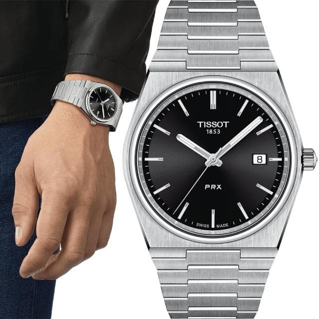 【TISSOT 天梭 官方授權】PRX系列復刻石英對錶 情侶手錶 520禮物 送禮(T1374101105100+T1370101105600)