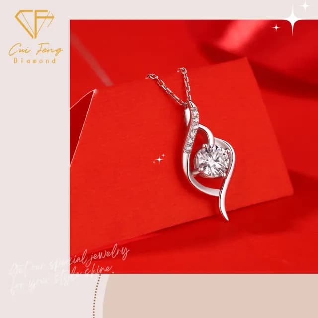 【CF鑽飾】項鍊 莫桑鑽《一見傾城》(1克拉 雙11限定 鑽石 項鏈 聖誕 交換禮物 求婚  生日)
