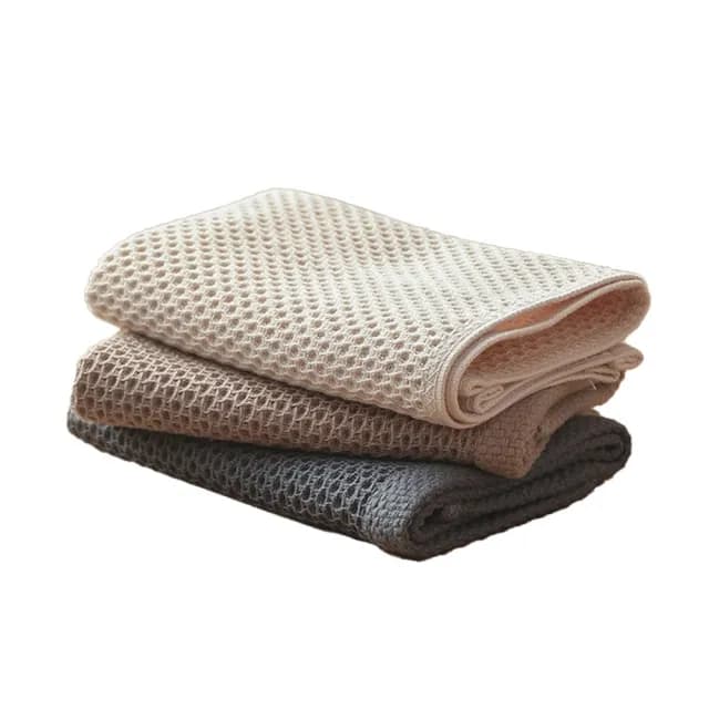 【品物生活家】蜂巢紋純棉抹布 3入組(純棉毛巾 純棉吸水抹布 廚房抹布 餐具擦拭布 擦手布 抹布 去污抹布)